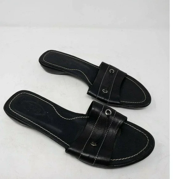 Tods Slides Leather Sandals - Picture 3 of 7